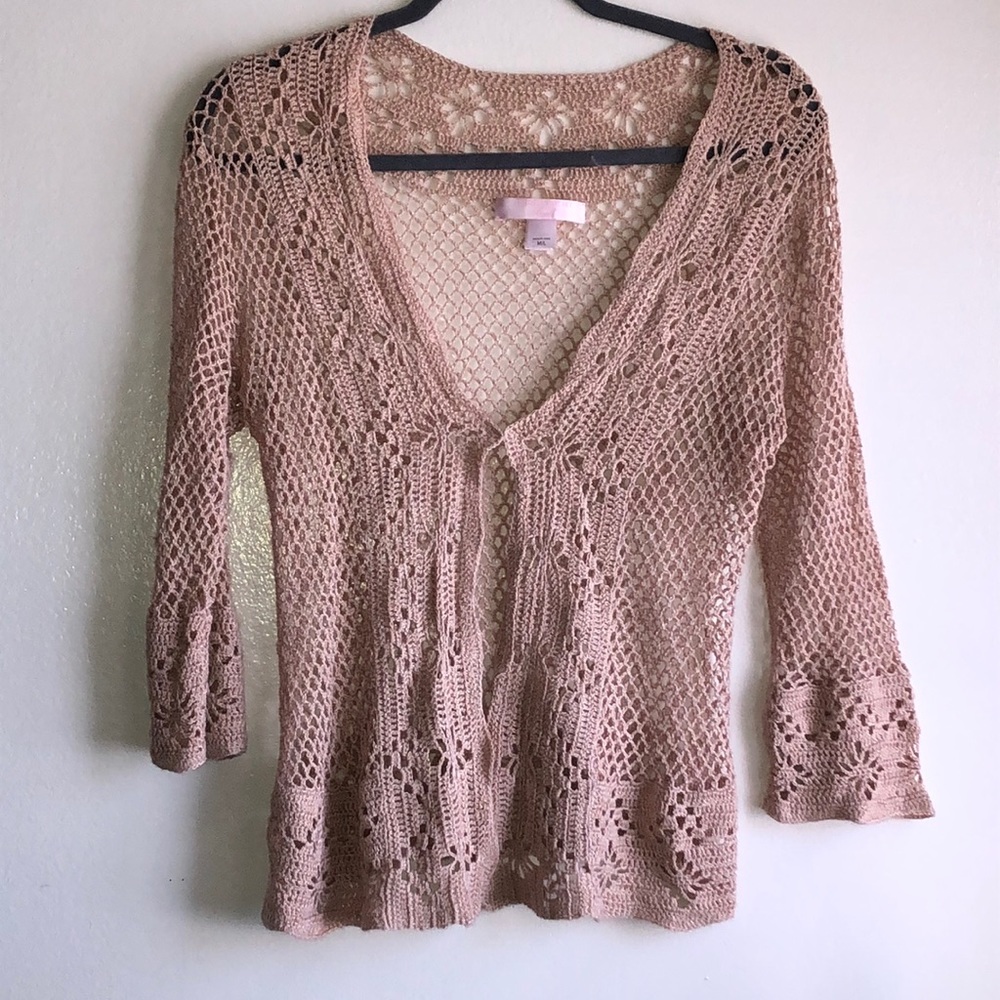 Victoria's Secret Crochet Blouse in Light Brown